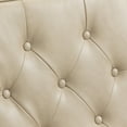 thumbnail image 5 of Vintage PU Leather Accent Chair, Wingback Single Sofa Chair with Buttons and Rivet Trims, Upholstered Side Armchair with Padded Seat Cushion & Backrest, for Bedroom Office Reception, Camel, 5 of 9