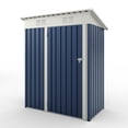 thumbnail image 3 of EastVita Remise de Rangement Extérieure en Métal Robuste 5 X 3 Pi, Toit en Pente et Porte Verrouillable, Organisateur d'Outils Compact et Résistant aux Intempéries, Bleu Nay, 3 of 7