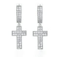 thumbnail image 5 of GKNET Hip Hop Shining Cross Hoop Earrings 18K Real Gold Plated Men Women Jewelry-Silver, 5 of 9