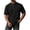 Black, variant on Men's Waffle Knit Henley Shirt Short Sleeve Casual Summer T-Shirt Button Pullover Tee