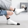 thumbnail image 2 of Rateoe White Pattern Quarter Crew Socks,Toe Seamed Ankle Socks,Cotton Cushioned Breathable Athletic Crew Sports Socks, 2 of 7