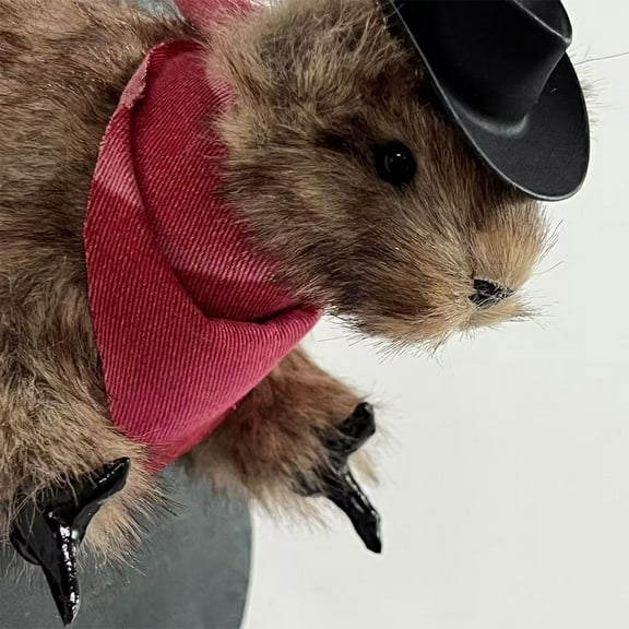 Quirky Cowboy Hamster Wall Mount Decoration | Fun Animal Taxidermy Style Home Decor | Unique Gift for Animal Lovers