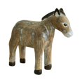 thumbnail image 2 of Figura de burro de madera, escultura artística, artesanía de animales versátil, adorno rústico para Blanco Marrón, 2 of 9