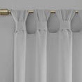 thumbnail image 4 of Madison Park Rosette Floral Embellished Cuf Tab Top 1-Piece 50x63 Solid Curtain Panel, Grey, 4 of 5