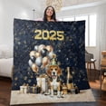 thumbnail image 2 of Happy New Year Beagle Welcome 2025 Balloon Firework Party Quilt Blanket Beagles Dog Lover Gifts Idea Cozy Comforter Throw Blanket - 01014, 2 of 5