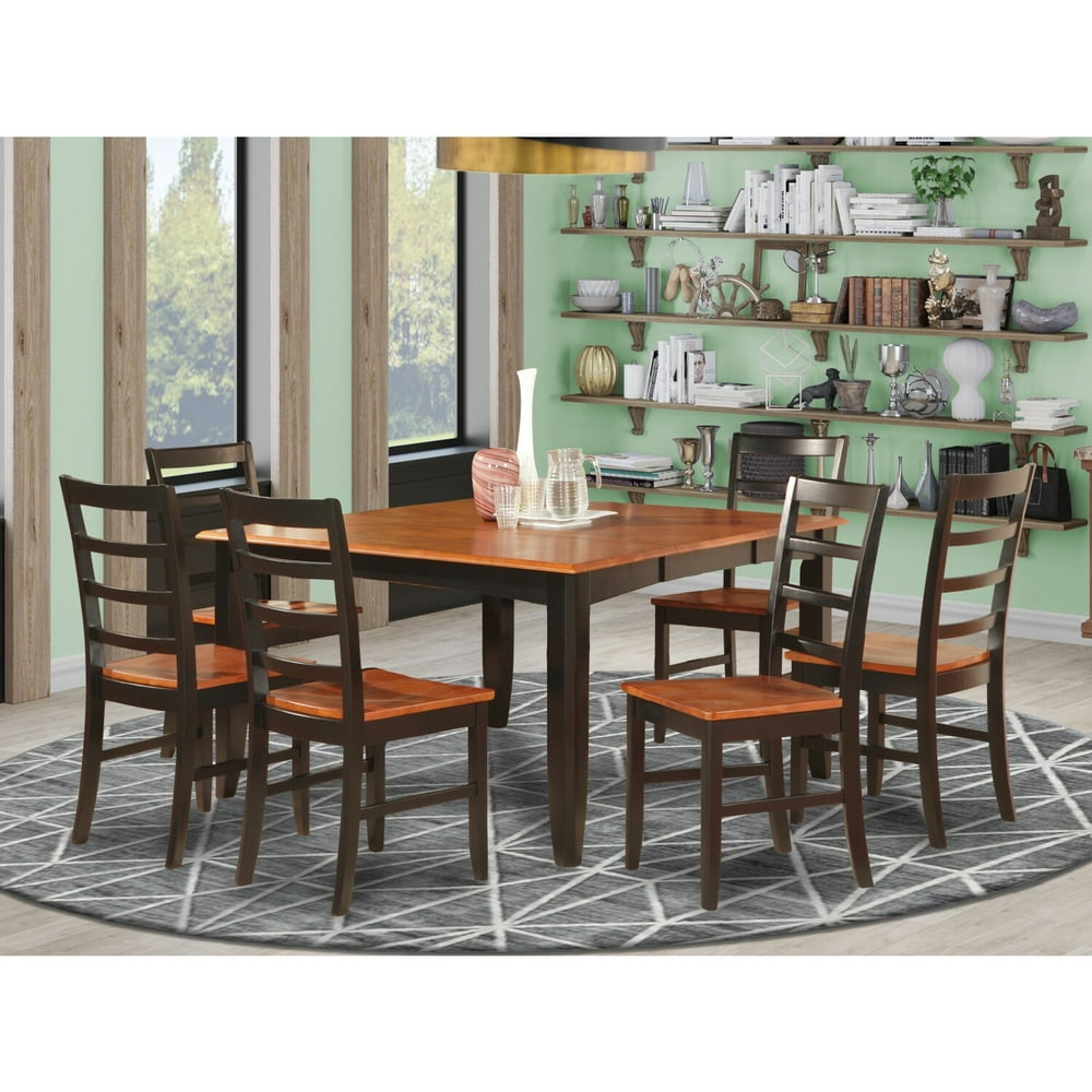 East West Furniture Kitchen Table SetDining Table And 6 Wood Dining