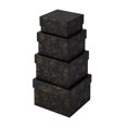 thumbnail image 1 of Set de cajas de regalo Sorarto de 4 piezas con forma de nido floral en oro negro, 1 of 8