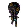 thumbnail image 3 of Women's Bouffant Scrub Caps Halloween Ghost Bat Print Working Cap Nurse Hat Surgical Cap with Button and Sweatband Ponytail Cap, Wash Cap, Baotou Cap, 3 of 4