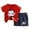 Red, variant on Toddler 2-Piece Cotton Set Short Sleeve Graphic Tee and Shorts Outfit Red 12-18 Months