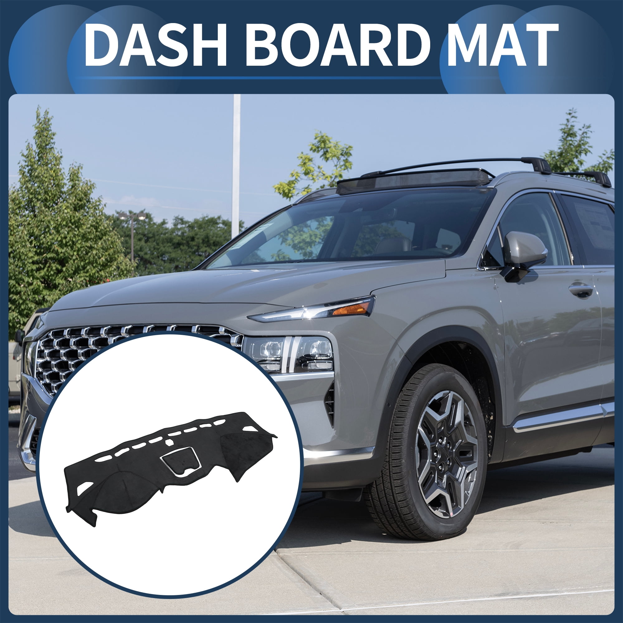 Unique Bargains Dash Cover Non-Slip Dashboard Carpet Mat for Hyundai Santa Fe 2013-2018