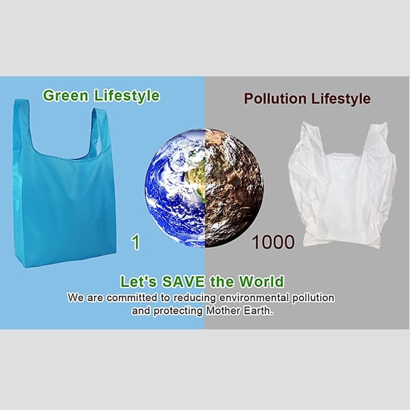 Leodye 1PCS Reusable Foldable Shopping Tote Bag - Multicolor Portable Grocery/Travel Storage Bag -15.2*6.1*16.1IN