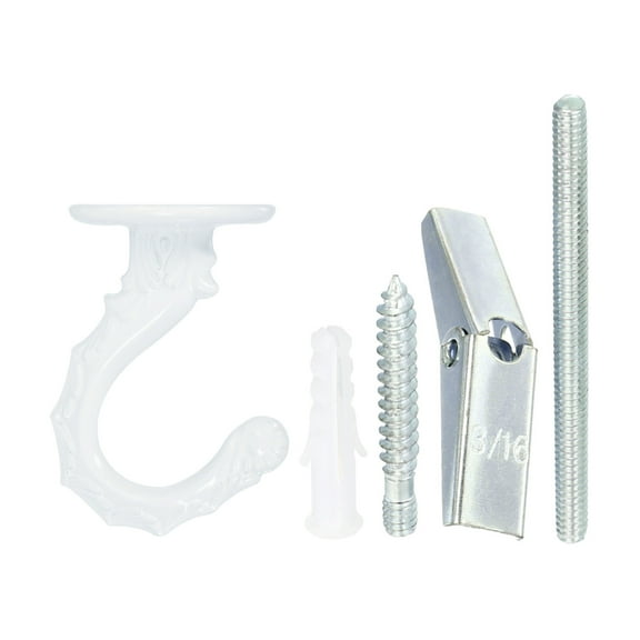 Uxcell 2.2" x 1.3" Ceiling Hook, Ceiling Orchid Swag Hooks with Mounting Hardware, White