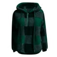 thumbnail image 4 of Womens Pullover Oversized Fuzzy Hoodie Double Fleece Sweatshirts Buffalo Plaid Outerwear, 4 of 4