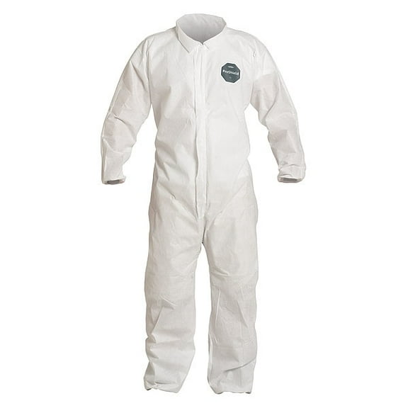 Dupont Collared Coveralls,2XL,White,SMS,PK25 PB125SWH2X002500