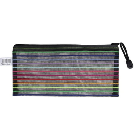 Mesh Pouch - KABOER 5Pcs Pencil Pouch Plastic Pencil Cases Zipper Mesh Pouch Bag for Office Pen Cosmetic Makeup Bags