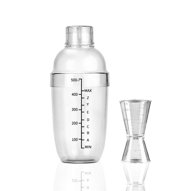 Cocktail Shaker, 500Cc/17Oz Plastic Cocktail Shaker Set Use Wine Shaker