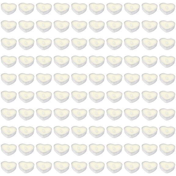 100‑Pack Heart‑Shaped Mini Candles – 1.3" x 0.4" Smokeless White Tealights, Bulk Wedding Favors for Guests, Bridal Shower Party Favors, Romantic Proposal, Valentine's Day & Home Decor