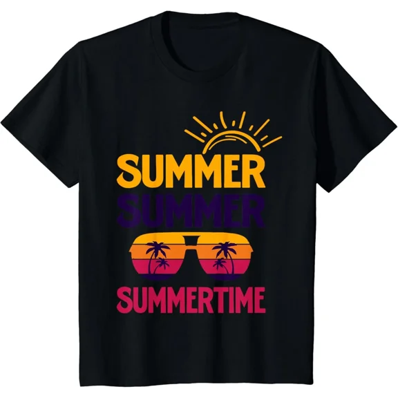 Kids Summer Summertime Cute Casual Boy's & Girl's Graphic T-Shirt