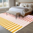 thumbnail image 4 of Colorful Stripe Area Rug 5x8 FT, Non Slip Bedroom Throw Carpet, Modern Pink Red Yellow Vertical Striped Washable Soft Floor Carpet Non-Shedding Rug for Living Room Nursery Dorm Office, 4 of 9