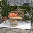 thumbnail image 2 of Jordan Manufacturing 13" x 20" Zayne Vaper Orange Crosshatch Rectangular Outdoor Lumbar Throw Pillow with 3 Coconut Buttons (2 Pack), 2 of 9