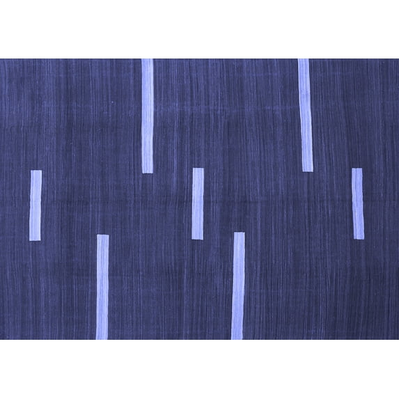 Ahgly Company Machine Washable Indoor Rectangle Abstract Blue Contemporary Area Rugs, 2' x 5'