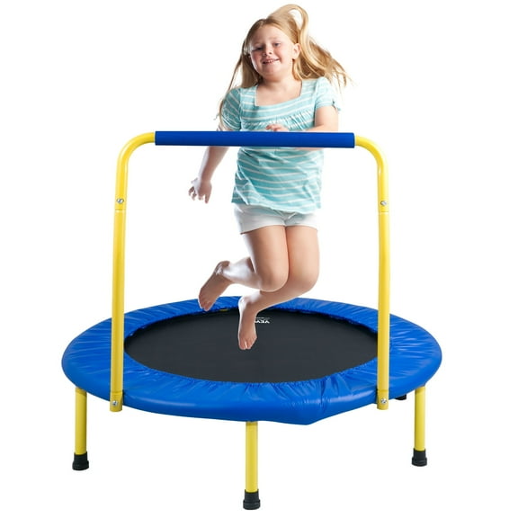 VEVOR 3FT Trampoline for Kids, 36" Trampolines Indoor/Outdoor Trampoline for Toddlers, Foldable Mini Baby Trampoline with Foam Handle, Recreational Trampoline Birthday Gift for 3  Years Kids