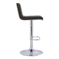 thumbnail image 5 of Armen Living Aubrey Barstool Chrome Base Finish with Black Pu Upholstery and Walnut Back, 5 of 11