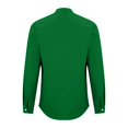 thumbnail image 3 of WTOBBYMen's Pure Linen Long Sleeve Shirt with Double Chest Pockets, Loose Fit Breathable Button Up for Casual Vacation Style & Beach Relaxation Outfits,Green 2XL, 3 of 4