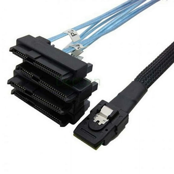 Chenyang CY Internal 36 Pin Mini SAS SFF-8087 Host to 4 SFF-8482 Target SAS Hard Disk SATA Power Cable 100cm Cable