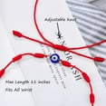 thumbnail image 2 of Evil Eye 7 Knot Lucky Bracelets Adjustable Red String Amulet for Women Men Girls Boys （6 Pcs Bracelet）, 2 of 7