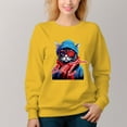 thumbnail image 5 of Women's  Crew Neck Pullover Cozy Clothes Autumn Winter-Cool Cat Print, 5 of 16