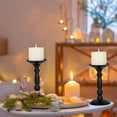 thumbnail image 4 of Decorative Iron Candlesticks Set of 3 | Black European Style Metal Candle Holders for Home Decor | Romantic Dinner & Holiday Table Centerpiece, 4 of 6