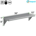 thumbnail image 3 of AmGood 10 in. x 36 in. Stainless Steel Wall Shelf | NSF Certified | Appliance & Equipment Metal Shelving | Kitchen, Restaurant, Garage, Laundry, Utility Room, 3 of 8