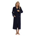 thumbnail image 2 of Baywell Womens Hooded Zipper Bathrobe Zip Up House Coat Long Sleeve Housecoats Full Length House Dress Loungewear Long Nightgown with Pockets MZ-Navy Blue, 2 of 7