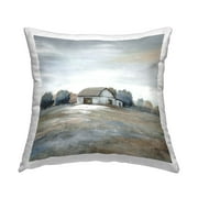Stupell Industries Countryside Nature Field Barn Printed Throw Pillow Design by Nan