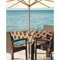 thumbnail image 3 of Fsddascl Geometric Outdoor Tablecloth - 54x54 Inch Square Dining Table Cover, Modern Southwestern Vintage Art Waterproof Outdoor Table Cloth with Umbrella Hole & Zipper for Picnic/Patio/Party, 3 of 7
