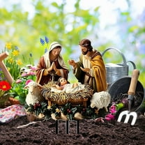 Dongrere Christmas Stake for Yard Nativity Ground Stake for Flower Pot Decorative Insert for Garden, Flower Beds and Patio