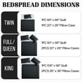 thumbnail image 2 of Ameha 3 Piece Quilt Set Chevron Embossed Bedspread Reversible Ultrasoft Microfiber Adult Bedding Charcoal Color King, 2 of 10