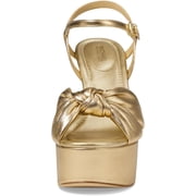 Michael Kors Womens Elena Platform Heeled Sandal, Pale Gold, 9M