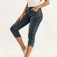 thumbnail image 5 of DuoJiaJ Stretch Capri Pants Slim Fit Ankle Jeans Casual Comfortable Trousers For Everyday Wear Women Casual Pants Gray S, 5 of 5