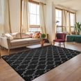 thumbnail image 2 of Lochas Fluffy Shaggy Rug Moroccan Geometric Soft Modern Area Rug for Living Room Home Decor Low Pile Carpet,Black,7x10 Feet, 2 of 7