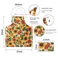 thumbnail image 7 of Beige Red Sunflower Pattern Apron-Garden Aprons for Women with Pockets-Cotton Linen Waterproof Kitchen Cooking Gardening Aprons Adjustable for Kitchen,Cooking,BBQ and Salon 33x27 Inch, 7 of 7
