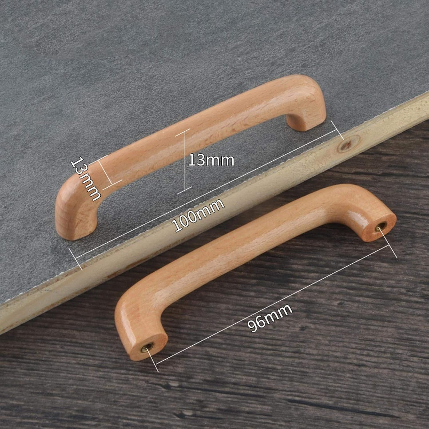 Gamvdout Wood Pull Knobs, 3pcs Cabinet Furniture Kitchen Pulls Handles for Dresser Drawer Wardrobe Cupboard Knobs for Bathroom Wardrobe Door Knob