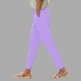 thumbnail image 2 of YDFCWXW Womens Pull On Soft Brushed Fleece Casual Jogger Sweatpants with Pockets for Women Purple, M, 2 of 9