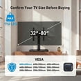 thumbnail image 2 of MountFTV Universal Table Top TV Stand for 32-80" Flat Screen TVs,  Max 600x400mm, Up to 110 lbs, Tabletop TV Mount with 9 Height Adjustable, Alloy Steel Glass Base, 2 of 7