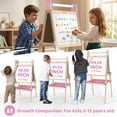 thumbnail image 6 of JOYOOSS Easel for Kids Ages 4-8 Easels for Toddlers Art Kids Easel Age 8-12 Wooden Drawing Easels Double-Sided Magnetic Whiteboard Chalkboard with Paper Roll for Kid Dry Erase Board P, 6 of 7