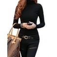 thumbnail image 3 of Women's Long Sleeve T-Shirt Turtleneck Lightweight Pullover Bottoming Tops, 3 of 4