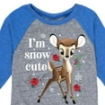 thumbnail image 3 of Disney Bambi - Christmas - I'm Snow Cute Roses - Toddler & Youth Raglan Graphic T-Shirt, 3 of 4