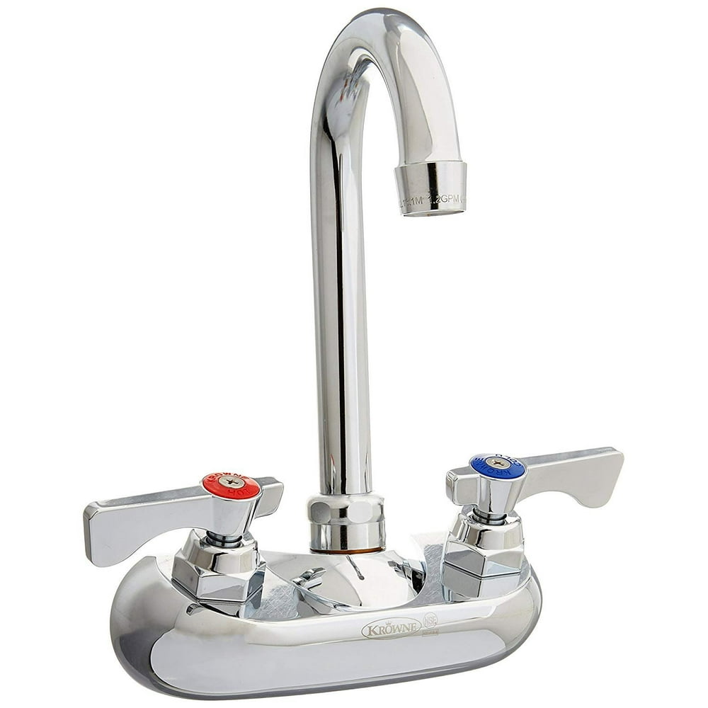 Krowne 10400L Silver Series 4" Center Wall Mount Faucet, 31/2