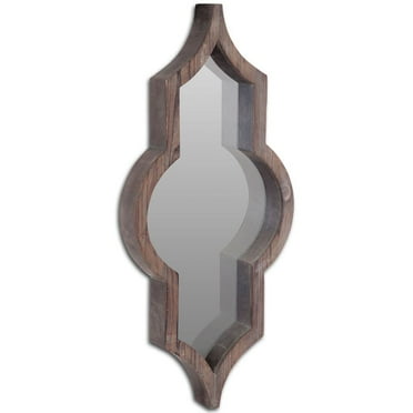 HomeRoots 376390 Wood Frame Wall Mirror, Brown